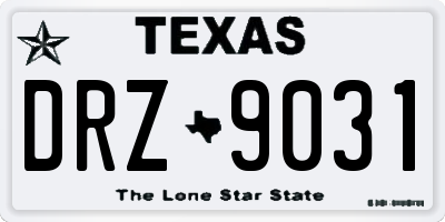 TX license plate DRZ9031