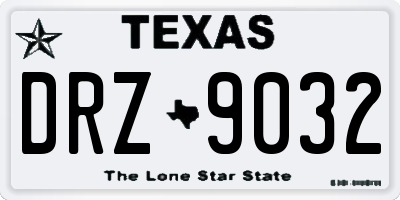 TX license plate DRZ9032