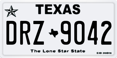TX license plate DRZ9042