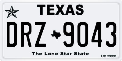 TX license plate DRZ9043