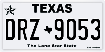 TX license plate DRZ9053