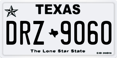 TX license plate DRZ9060