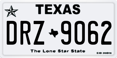 TX license plate DRZ9062