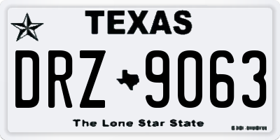 TX license plate DRZ9063