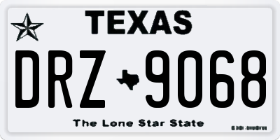 TX license plate DRZ9068