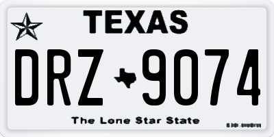 TX license plate DRZ9074