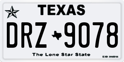 TX license plate DRZ9078
