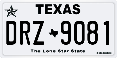 TX license plate DRZ9081