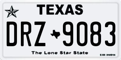TX license plate DRZ9083