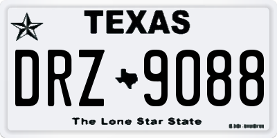 TX license plate DRZ9088