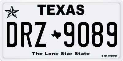 TX license plate DRZ9089