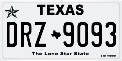 TX license plate DRZ9093