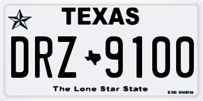TX license plate DRZ9100