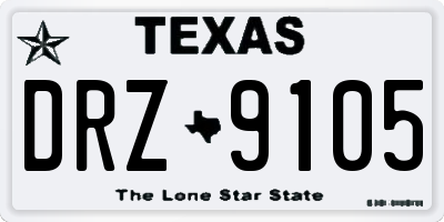 TX license plate DRZ9105