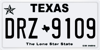 TX license plate DRZ9109
