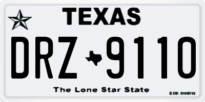 TX license plate DRZ9110