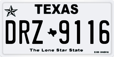 TX license plate DRZ9116