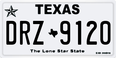 TX license plate DRZ9120