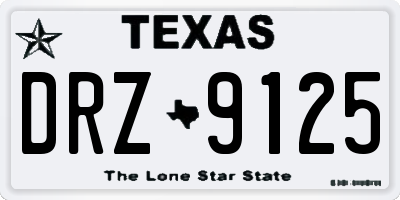TX license plate DRZ9125