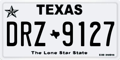 TX license plate DRZ9127