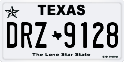 TX license plate DRZ9128