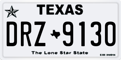 TX license plate DRZ9130