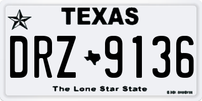 TX license plate DRZ9136