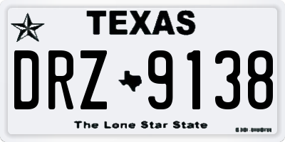 TX license plate DRZ9138