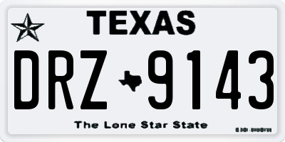 TX license plate DRZ9143
