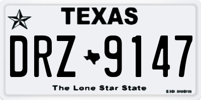 TX license plate DRZ9147