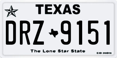 TX license plate DRZ9151