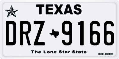 TX license plate DRZ9166