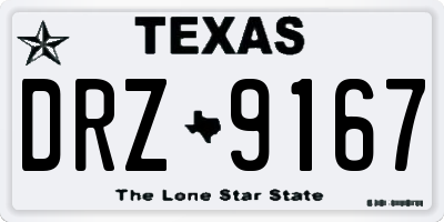 TX license plate DRZ9167