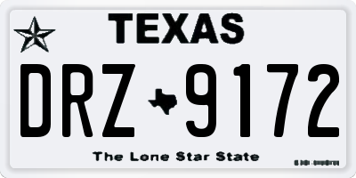 TX license plate DRZ9172