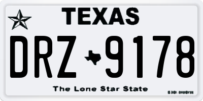 TX license plate DRZ9178