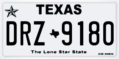 TX license plate DRZ9180