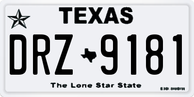 TX license plate DRZ9181