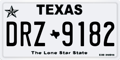 TX license plate DRZ9182