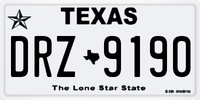 TX license plate DRZ9190