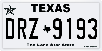 TX license plate DRZ9193