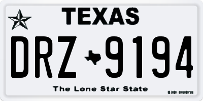 TX license plate DRZ9194