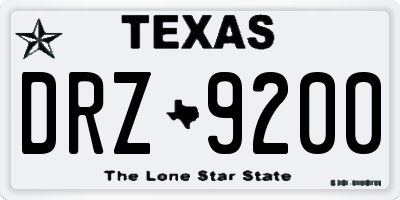 TX license plate DRZ9200