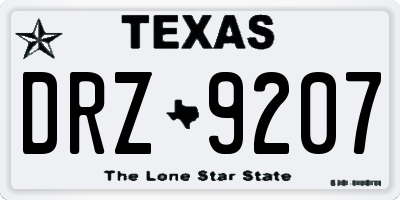 TX license plate DRZ9207