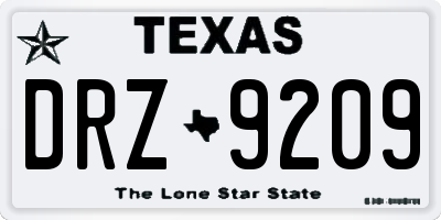 TX license plate DRZ9209