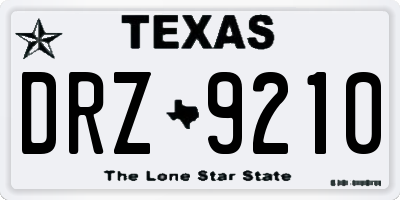 TX license plate DRZ9210
