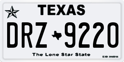 TX license plate DRZ9220