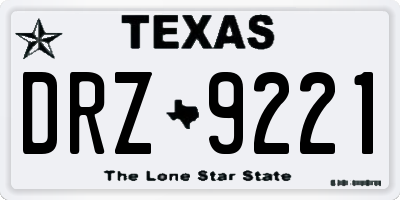 TX license plate DRZ9221