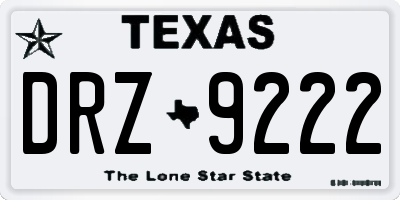 TX license plate DRZ9222