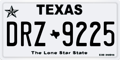 TX license plate DRZ9225