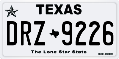 TX license plate DRZ9226